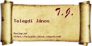 Telegdi János névjegykártya
